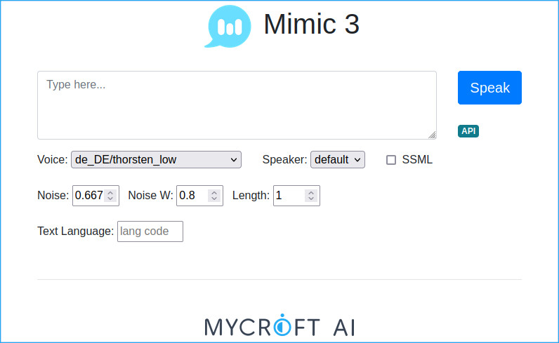 screenshot of web interface